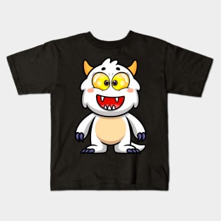 Baby Monster White Happy Kids T-Shirt